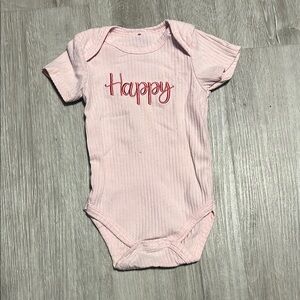 Pink 'Happy' Kids One Piece